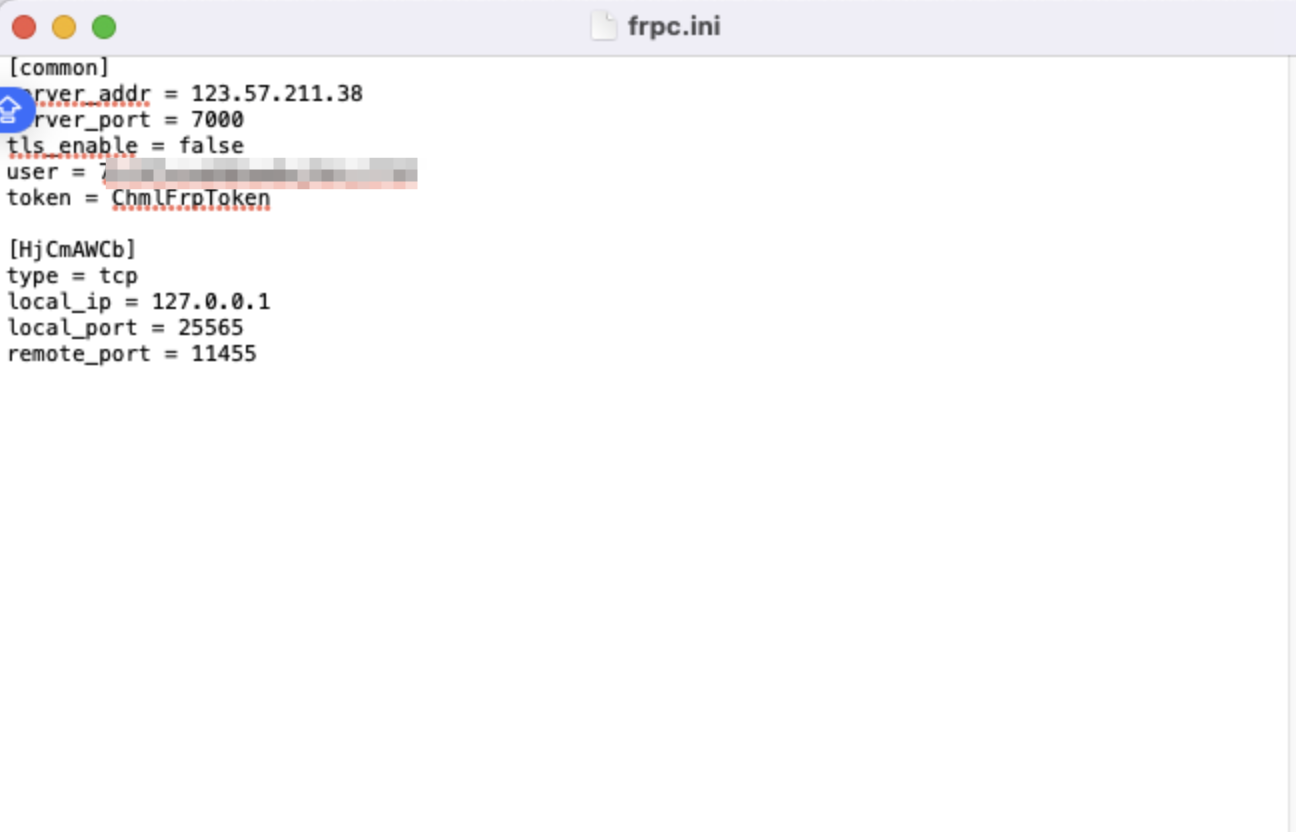 frpc.ini文件内